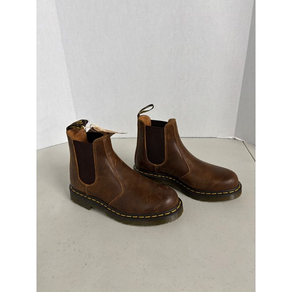 Dr. Martens 2976 SR Brown Leather Chelsea Boots Mens 8 Womens 9 NWT - Picture 3 of 8